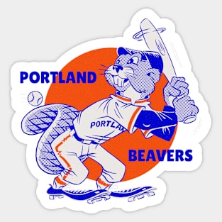 Retro Portland Beavers Baseball Sticker